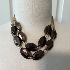 Double Strand Kenneth Cole Necklace Large Bronze Glass Beads